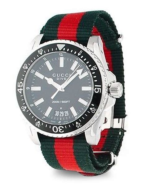 gucci watch red and black|Gucci dive men's watch.